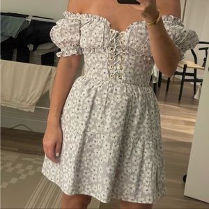 Sabo Skirt Camryn Dress size Small Lavendar/Purple, off the shoulder mini dress